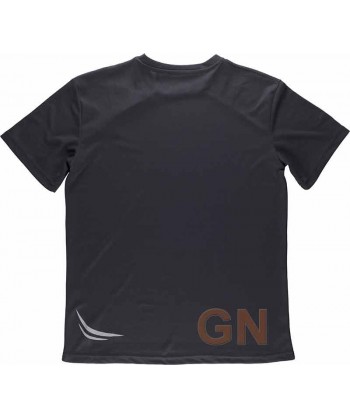 Camiseta técnica de manga corta y cuello redondo color negro/gris