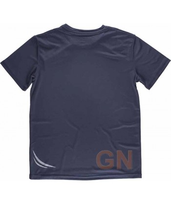 Camiseta técnica de manga corta y cuello redondo color marino/gris