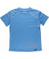 Camiseta técnica de manga corta y cuello redondo color celeste/gris