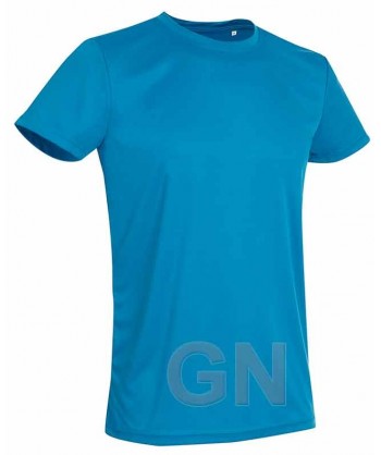 Camiseta transpirable de manga corta y cuello redondo para adulto color Azul