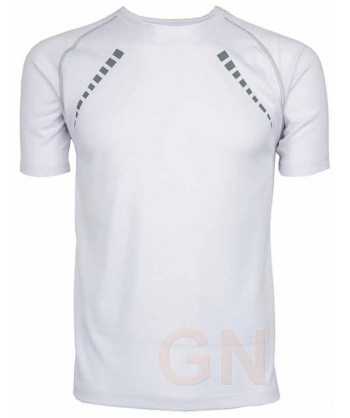 Camiseta técnica de manga corta y cuello redondo de mujer color blanco