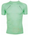 Camiseta técnica de manga corta y cuello redondo de mujer color verde fluor