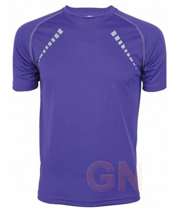 Camiseta técnica de manga corta y cuello redondo de mujer color púrpura