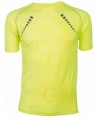 Camiseta técnica de manga corta y cuello redondo de mujer color amarillo fluor