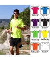 Camiseta bicolor transpirable de manga corta y cuello redondo para hombre