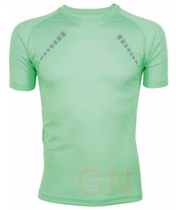Camiseta bicolor transpirable de manga corta y cuello redondo para hombre