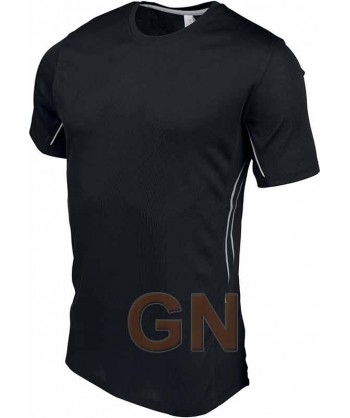Camiseta transpirable de manga corta y cuello redondo para deporte