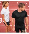 Camiseta transpirable de manga corta y cuello redondo para deporte