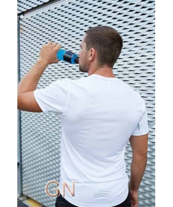 Camiseta transpirable de manga corta y cuello redondo para deporte
