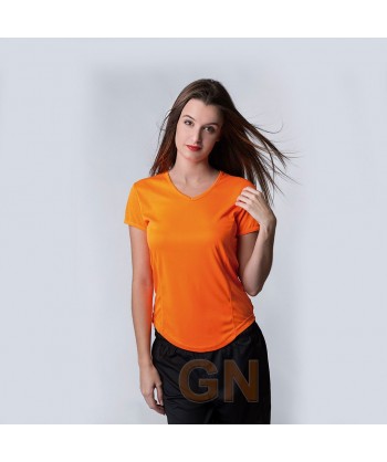 Camiseta económica transpirable, entallada y transpirable para mujer