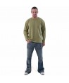 Sudadera cuello redondo sin puños ni cintura elástica color kamel