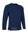 Sudadera cuello redondo sin puños ni cintura elástica color marino