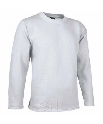 Sudadera cuello redondo sin puños ni cintura elástica color blanco