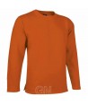 Sudadera cuello redondo sin puños ni cintura elástica color naranja