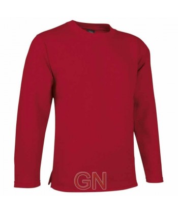 Sudadera cuello redondo sin puños ni cintura elástica color rojo
