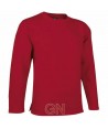 Sudadera cuello redondo sin puños ni cintura elástica color rojo