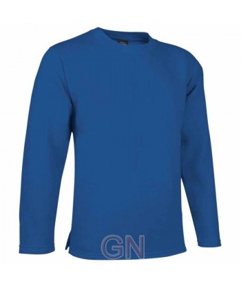 Sudadera cuello redondo sin puños ni cintura elástica color royal