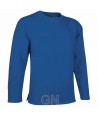 Sudadera cuello redondo sin puños ni cintura elástica color royal