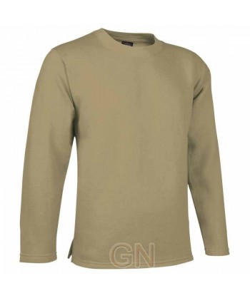 Sudadera cuello redondo sin puños ni cintura elástica color kamel
