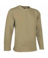 Sudadera cuello redondo sin puños ni cintura elástica color kamel