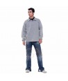 Sudadera cuello polo sin cintura elástica color gris marengo vigoré
