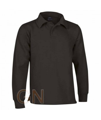 Sudadera cuello polo sin cintura elástica color negro