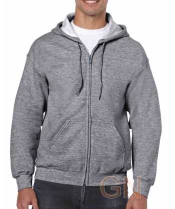 Chaqueta sudadera con capucha color gris carbón
