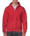 Chaqueta sudadera con capucha color rojo