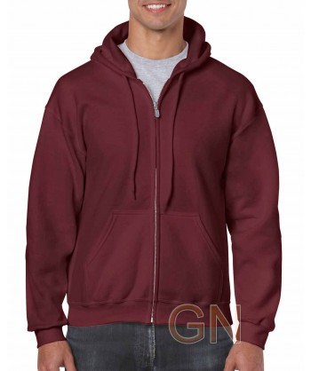 Chaqueta sudadera con capucha color burdeos