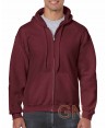 Chaqueta sudadera con capucha color burdeos