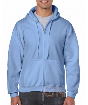 Chaqueta sudadera con capucha color celeste
