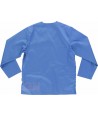 Casaca unisex de manga larga y cuello pico color celeste