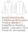 Casaca sanitaria caballero manga corta hidro repelente