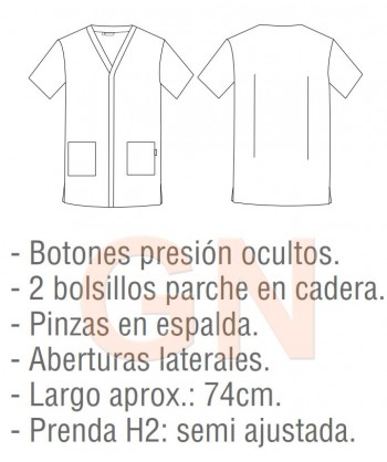 Chaqueta sanitaria abierta de microfibra estampada para hombre