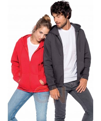 Sudadera con capucha y cierre cremallera  -Unisex-