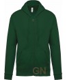 Sudadera con capucha y cierre cremallera color