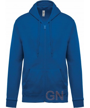 Sudadera con capucha y cierre cremallera color royal