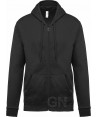 Sudadera con capucha y cierre cremallera color negro