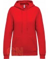 Sudadera con capucha mujer color rojo
