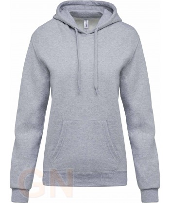 Sudadera con capucha mujer color gris sport