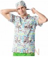 Casaca sanitaria unisex estampada