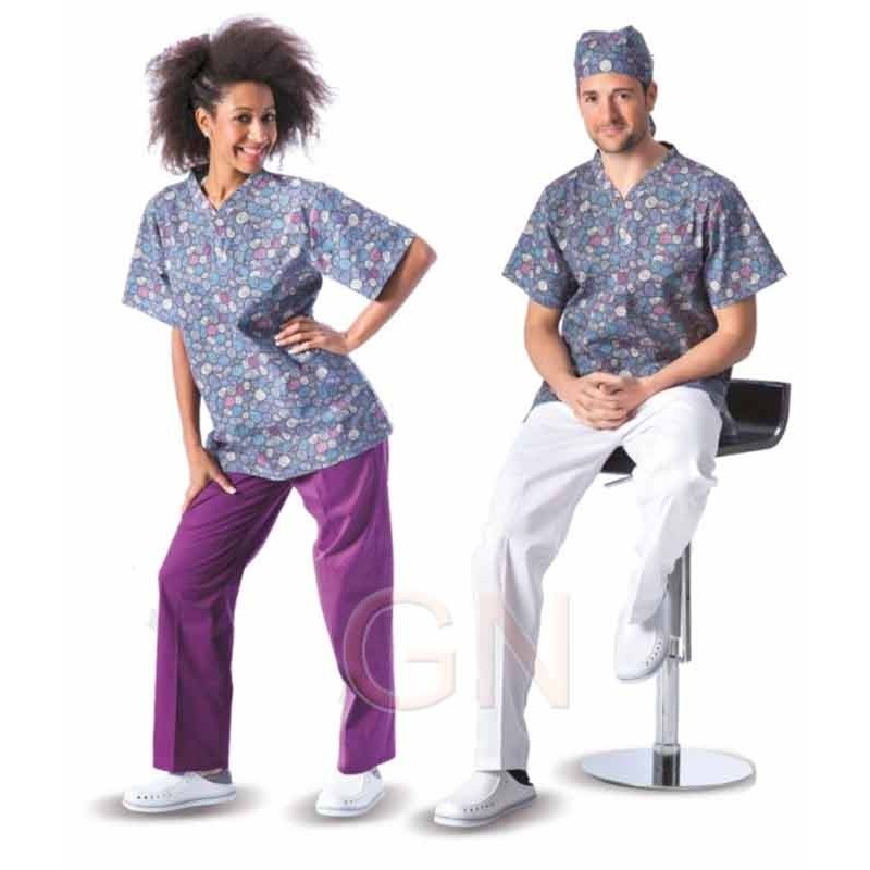 Casaca sanitaria unisex estampada