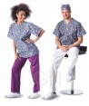 Casaca sanitaria unisex estampada