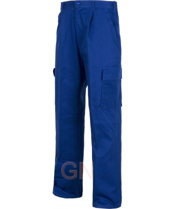 pantalón multibolsillos ligero de algodón azulina