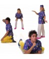 Casaca sanitaria unisex estampada de manga corta y bolsillos