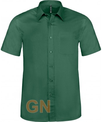 Camisa de manga corta para hombre color verde bosque