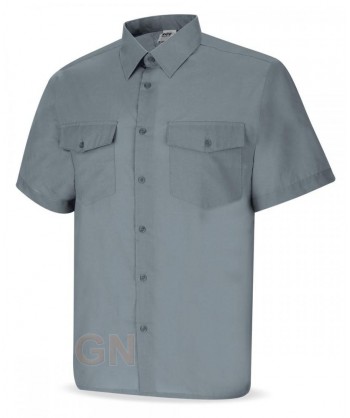 Camisa manga corta con bolsillos para hombre color gris