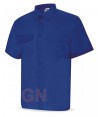 Camisa manga corta con bolsillos para hombre color azulina