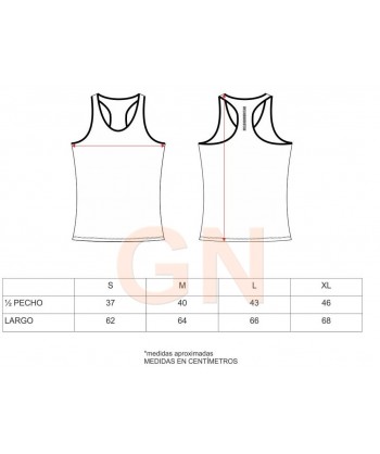 Camiseta de tirantes y espalda deportiva para mujer colores