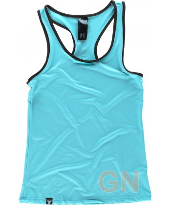 Camiseta de tirantes y espalda deportiva para mujer color turquesa